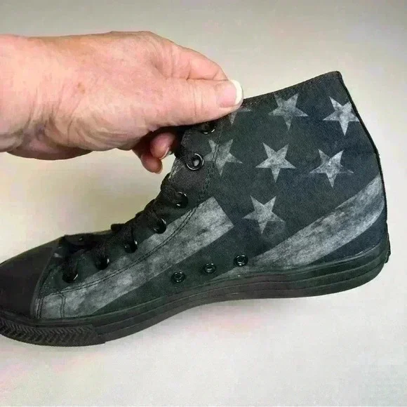 NEW RAAD BLACK AND WHITE FLAG HIGH TOPS MEN 10 WOMEN 11.5 - Picture 3 of 12